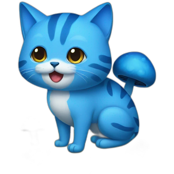 blue-cat-mushroom emoji