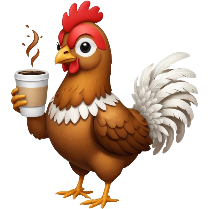 chicken full body and with coffe emoji