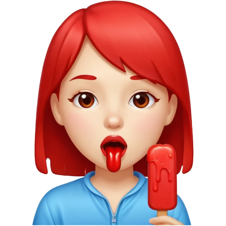 Girls licks popsicle  emoji