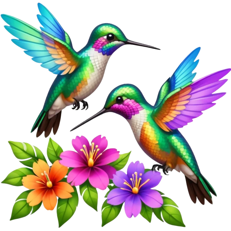 Humming birdsdlowers emoji