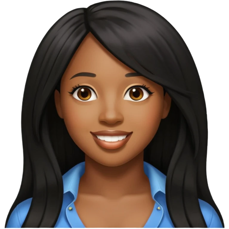 Remy Ma with black long hair emoji