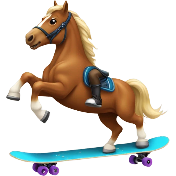 Horse skateboarding  emoji