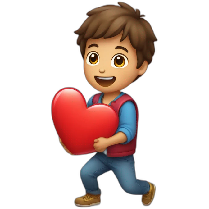 Niño lanzando un corazón  emoji