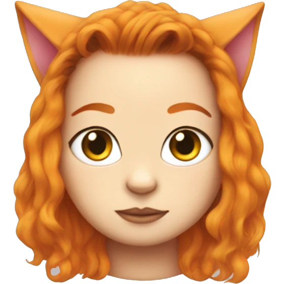 Bjork Garfield cat person cat ears orange hair emoji