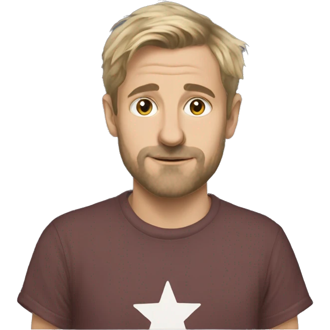 austrian painter in a tshirt with dawid's star emoji