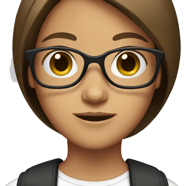 girl with glasses and straight brown hair emoji