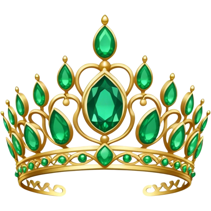 Tiara with only green gemstones  emoji