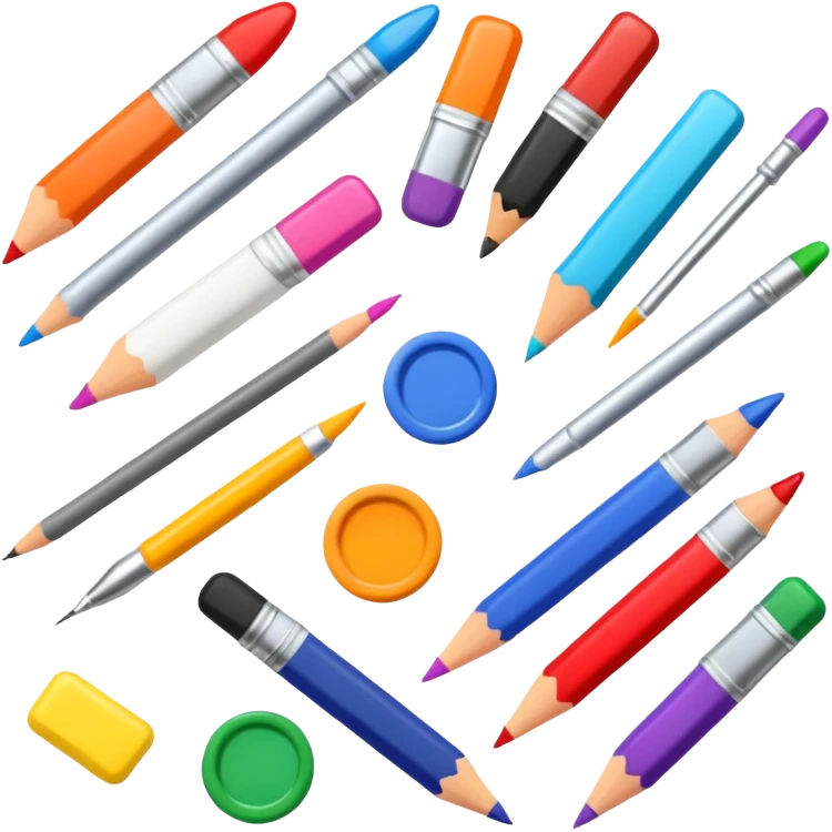 different art supply emoji