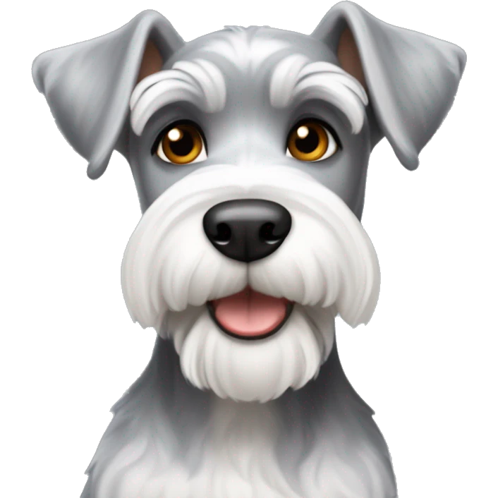 Small grey and white schnauzer dog emoji