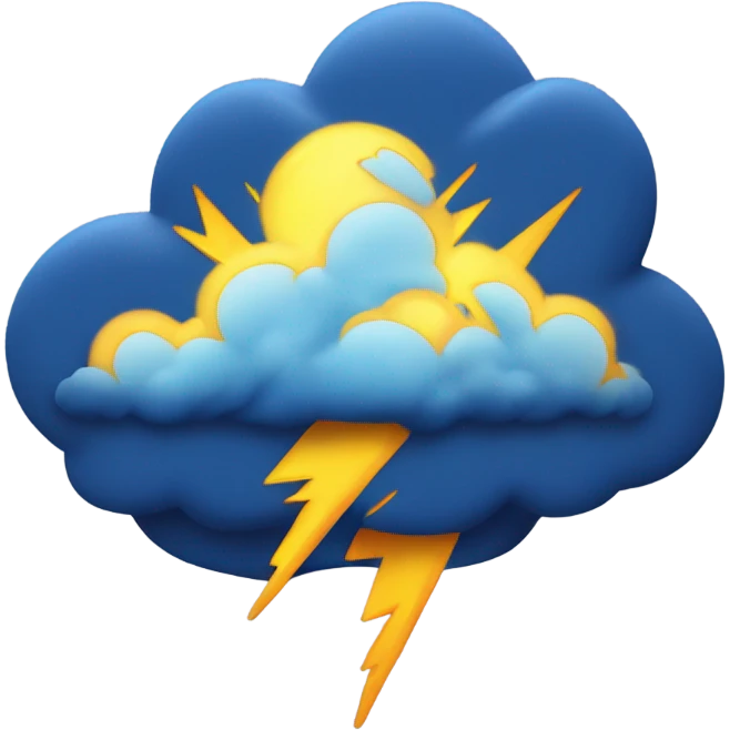 lightning from a dark blue cloud emoji