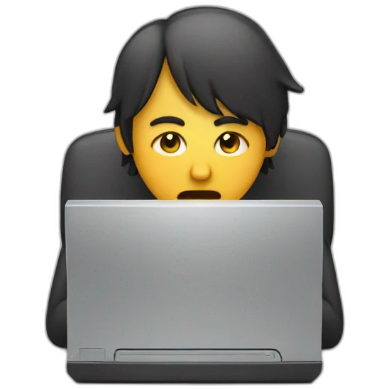 UPSET PERSON ON A COMPUTER emoji