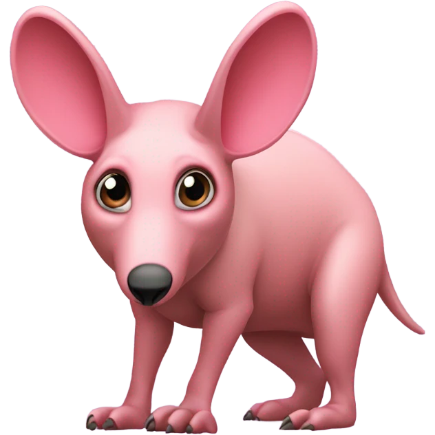Pink Aardvark watching a radar screen emoji