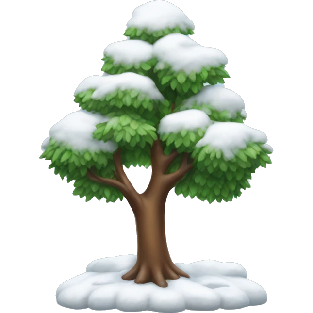 tree with snow emoji