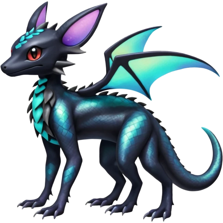 Shiny Salandit-Umbreon-Trico-Noivern-Noibat-Hybrid (Full body) emoji