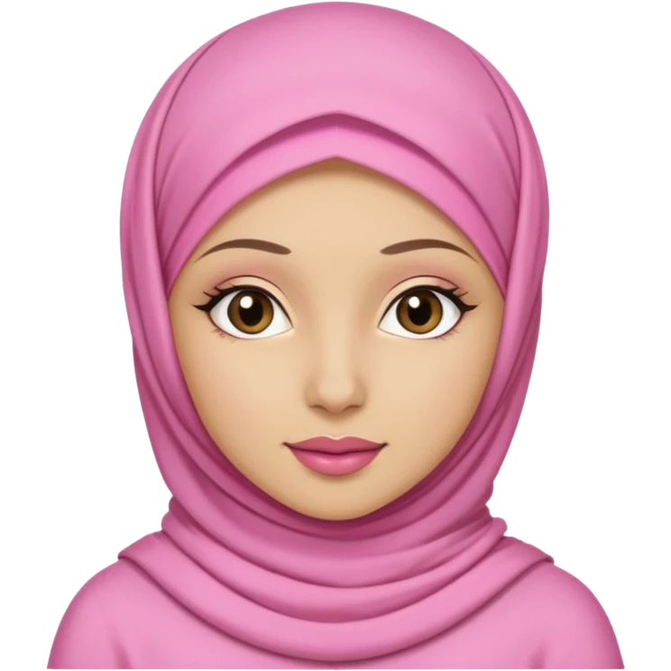 hijabi muslim girl with pink and coquette outfit emoji