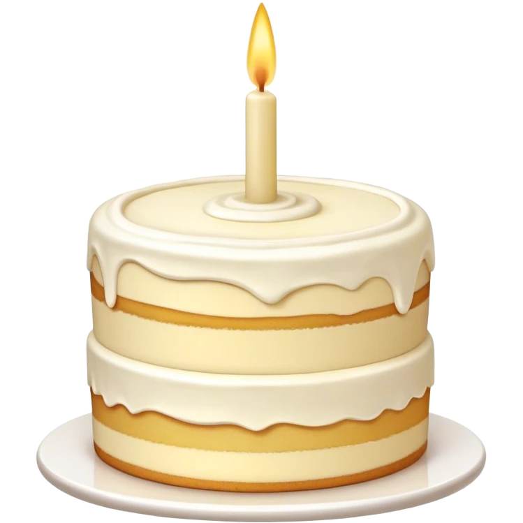 Cinematic Realistic Simple Vanilla Cake, a perfectly baked golden sponge with soft, airy layers, delicate vanilla frosting smoothly spread across the top, tiny flecks of vanilla bean visible, warm golden lighting creating depth, glowing with a sweet, irresistible charm. emoji