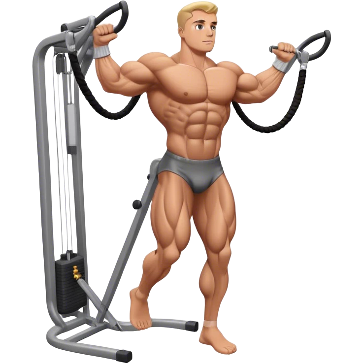 standing bodybuilder hip abduction cable machine exercise emoji