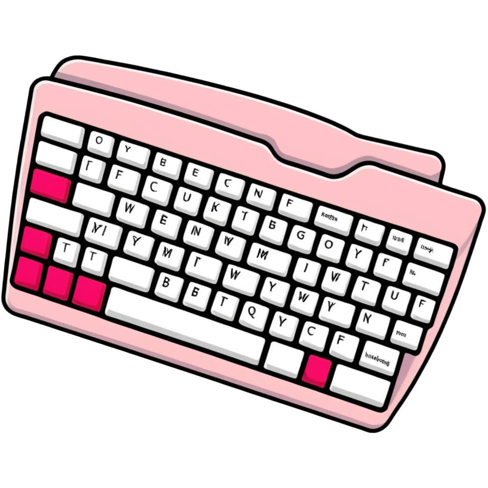 Computer keyboard with gold color F3BA2F and pink-red color FE0054 emoji