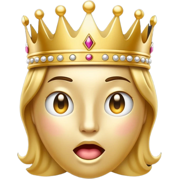 shush emoji with a crown emoji