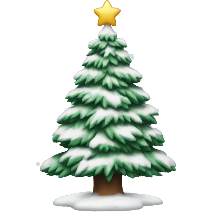 snowy christmas tree emoji