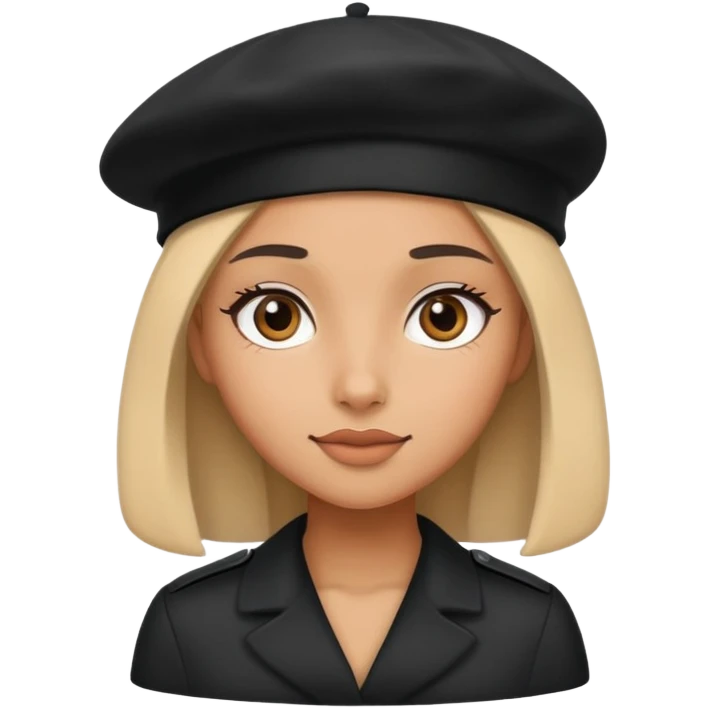 girl wearing a black beret emoji
