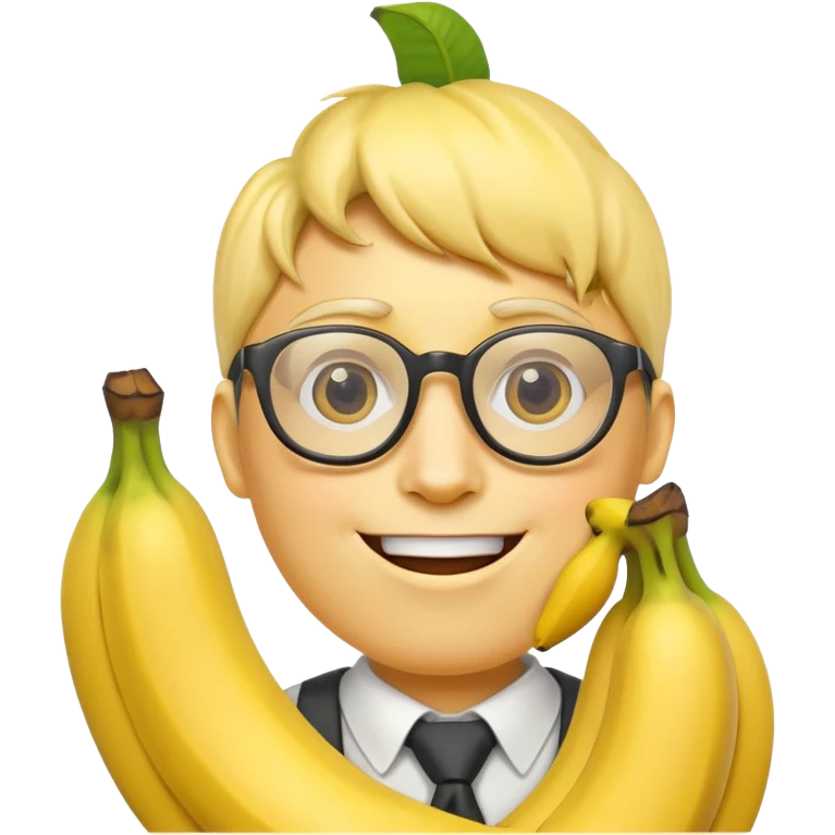 banana human with glasses emoji