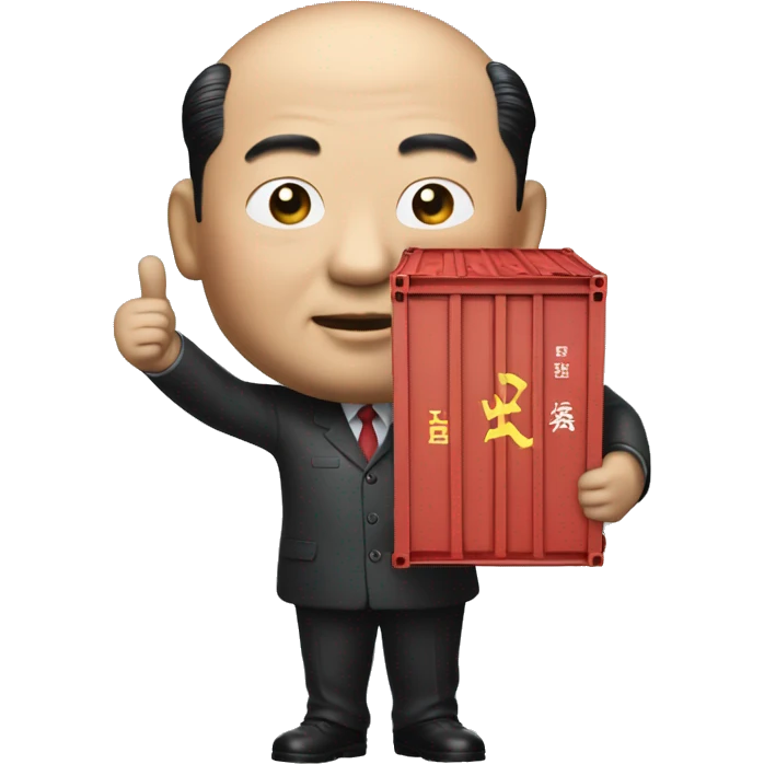 Xi Jinping holds a trade container in his hands emoji