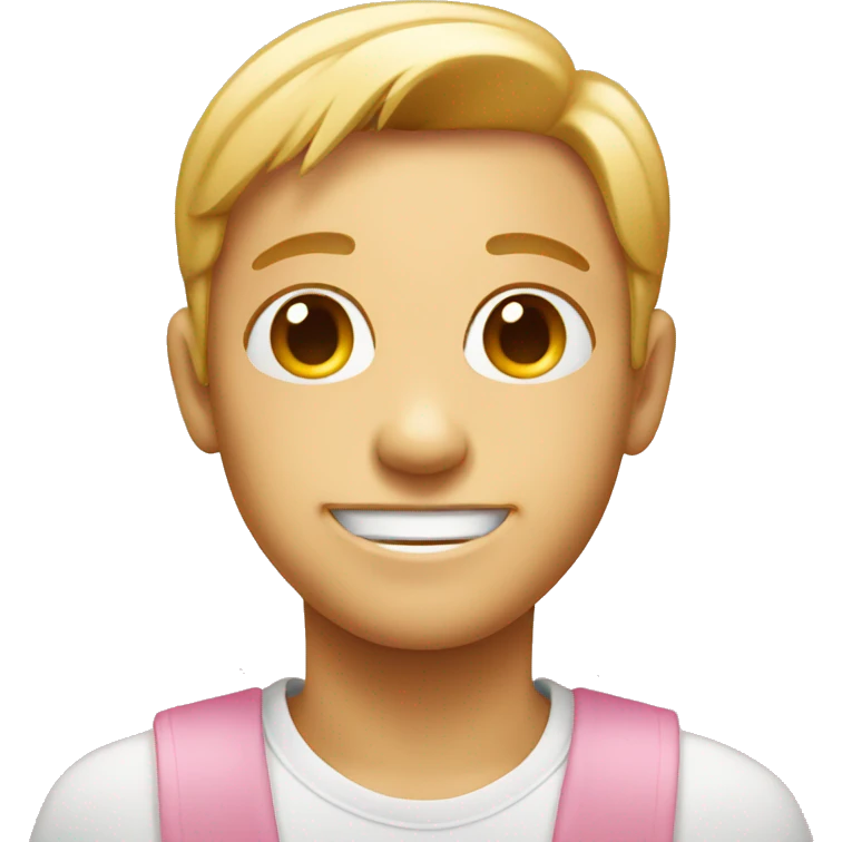 smiling emoji with light pink heart emoji