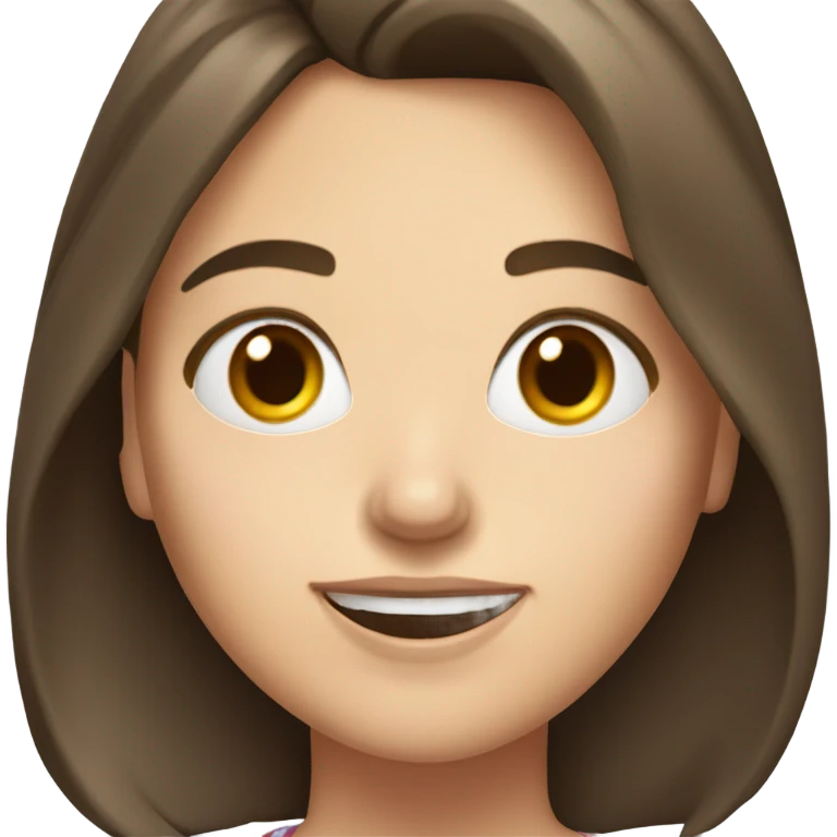 Brunette white Girl taking selfie with her phone emoji