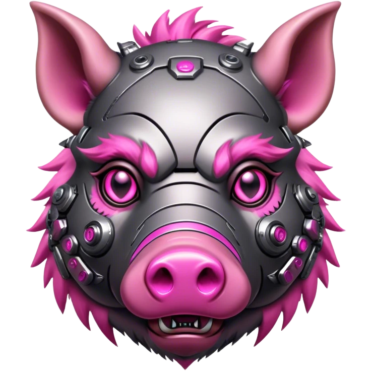 cyberpunk boar with pink eyes emoji
