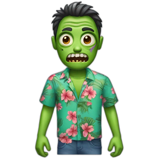 zombi wearing a hawaii shirt emoji