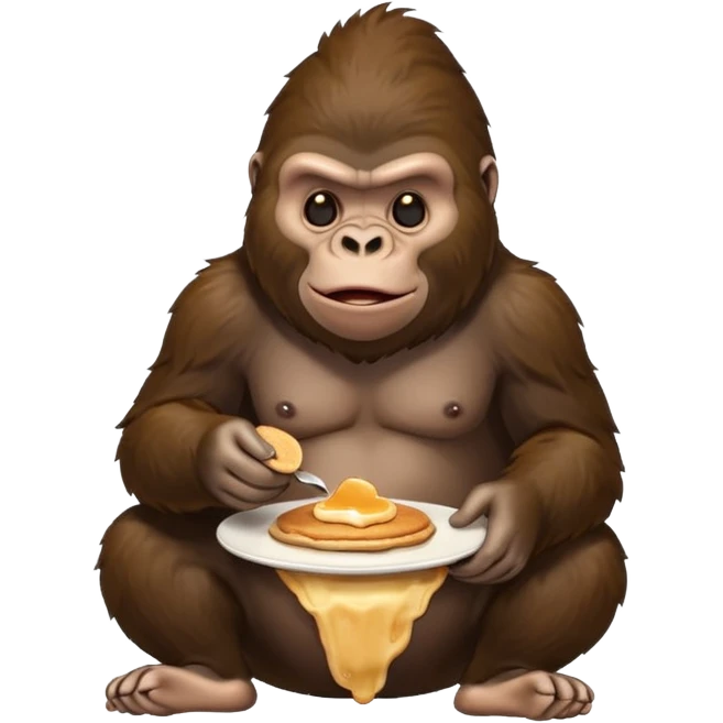gorilla eating pancakes while pooping emoji