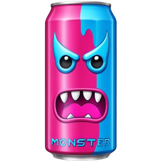 neon pink and blue energy drink "monster" emoji