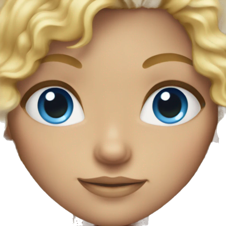 girl with blonde curly hair and blue eyes emoji