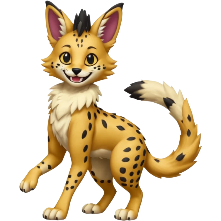 Grem2-Gremz-Serval-Sergal-fusion, full body  emoji
