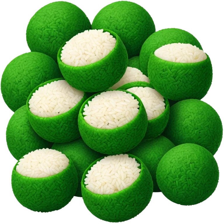 green rice balls emoji