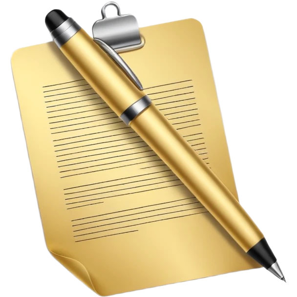 Contract golden paper signed, warranty emoji