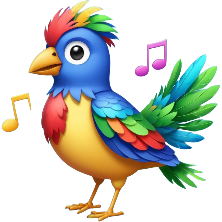 Bird whistling music notes emoji