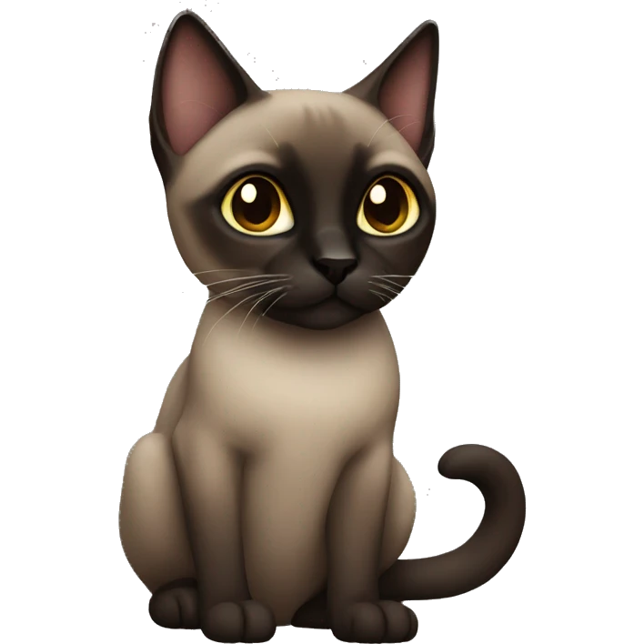 Dark Siamese cat emoji