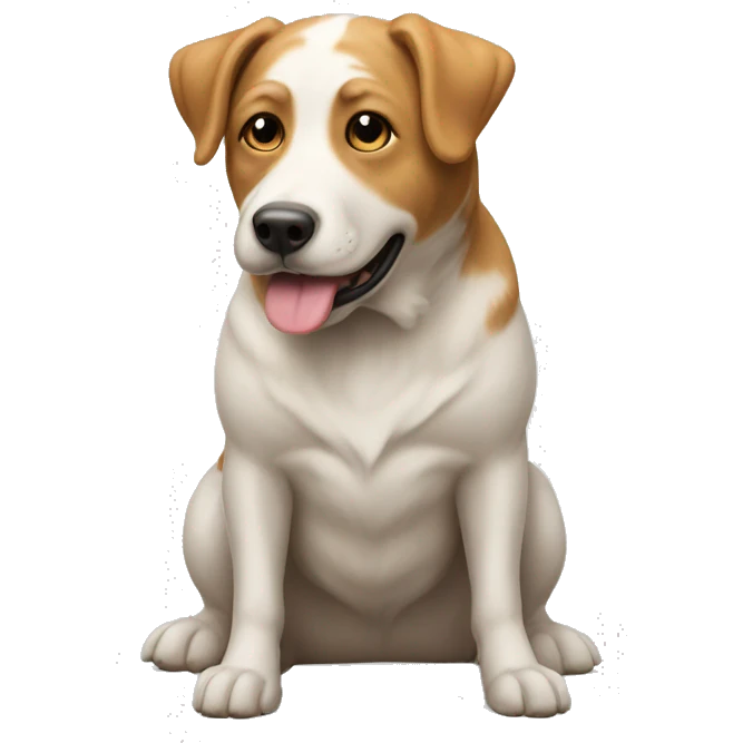 Un chien qui mange des poules  emoji