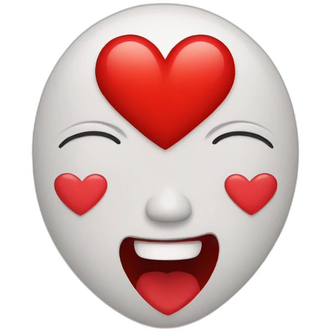 red heart with face emoji