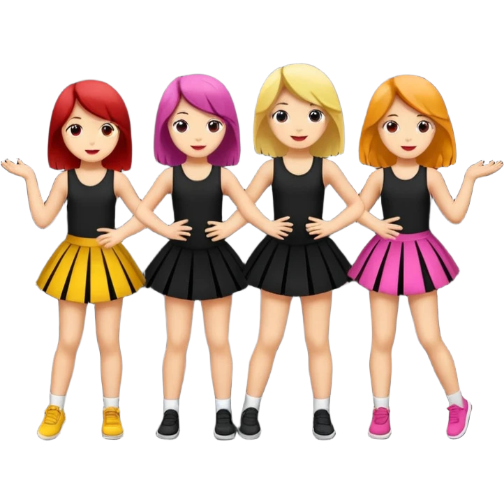 Schüler die auf einer schwarzen bühne tanzen mit dunlem hintergrund emoji