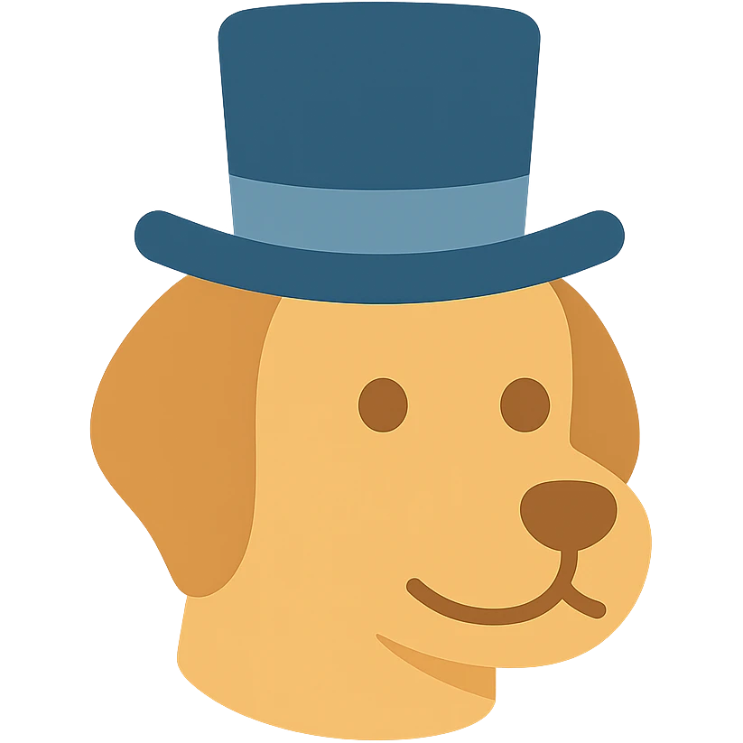 dog with tophat emoji