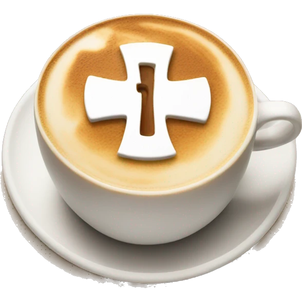 Latte with art of cross emoji