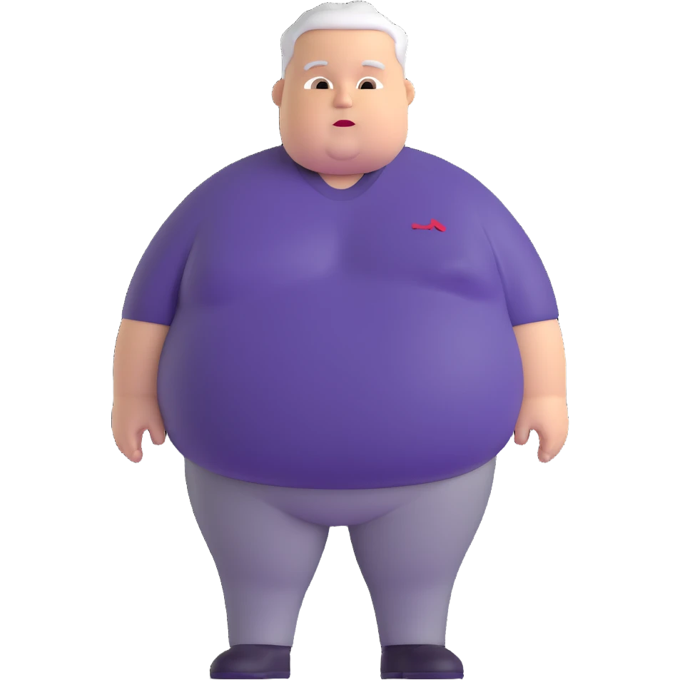 cheerful overweight white American man emoji