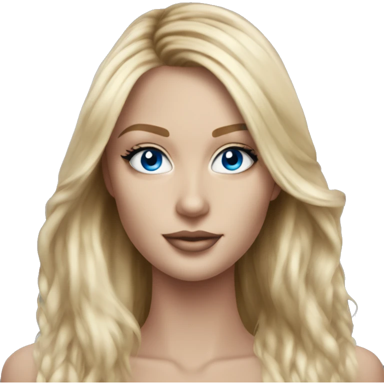 Realistic victoria secret model blonde blue eyes  emoji