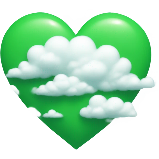 Green heart with clouds emoji