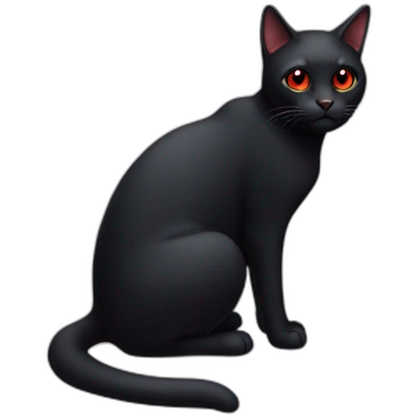Black cat with red eyes  emoji