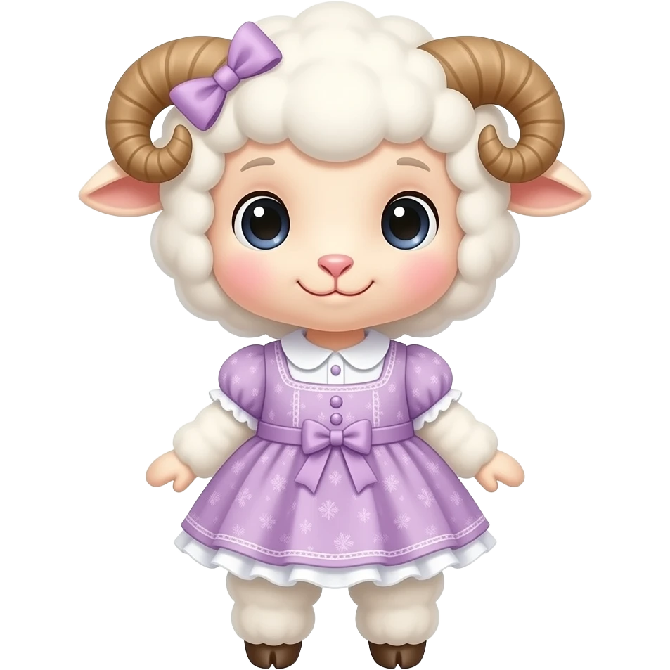 cute baby sheep with dress emoji