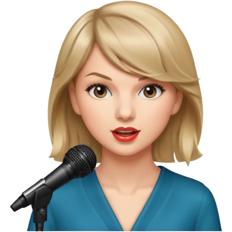 taylor swift is singing with mirco emoji